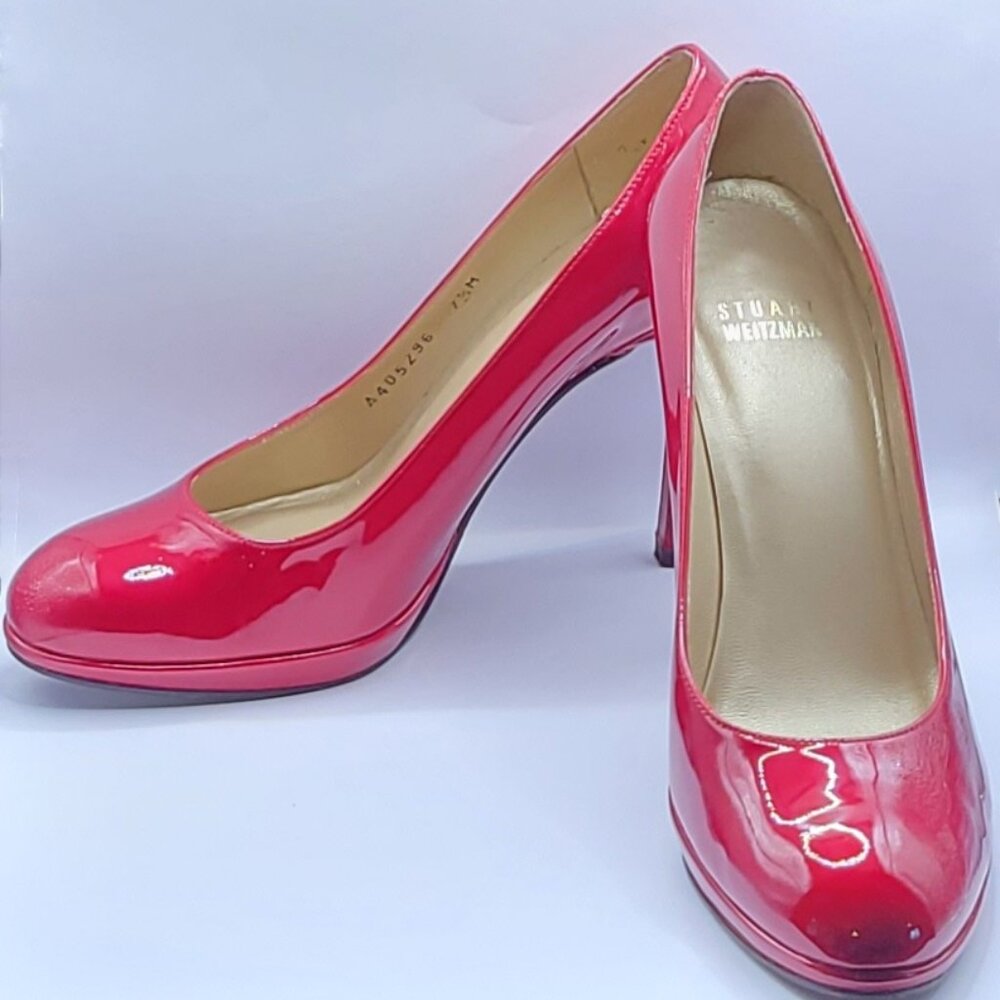 Stuart Weitzman Platswoon | 7.5M | Red (cherry red) | Worn Twice - Exceptional